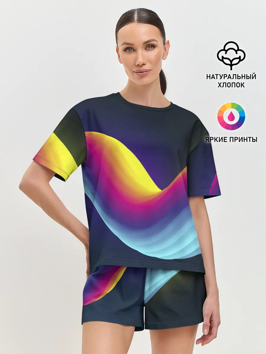 Женская пижама с шортами / Neon wire