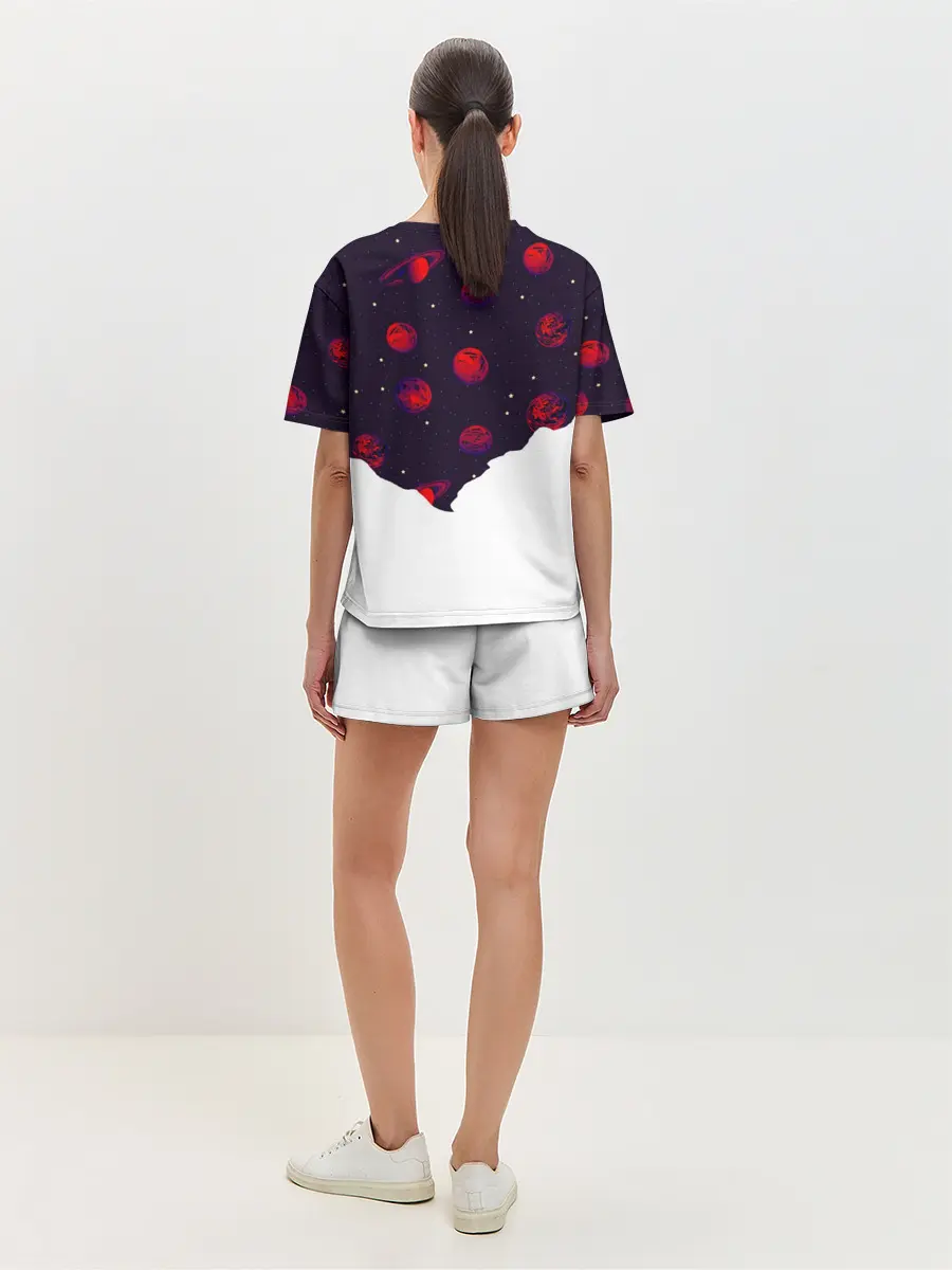 Женская пижама с шортами / Мысли Космонавта