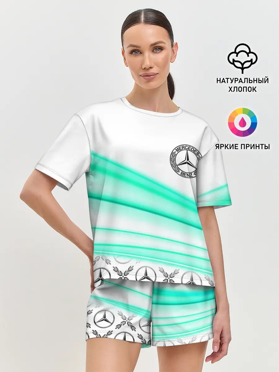 Женская пижама с шортами / МЕРСЕДЕС АКВА / AQUA