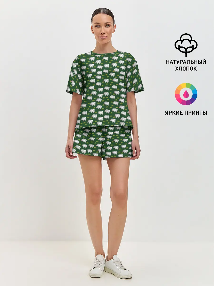 Женская пижама с шортами / Овечки