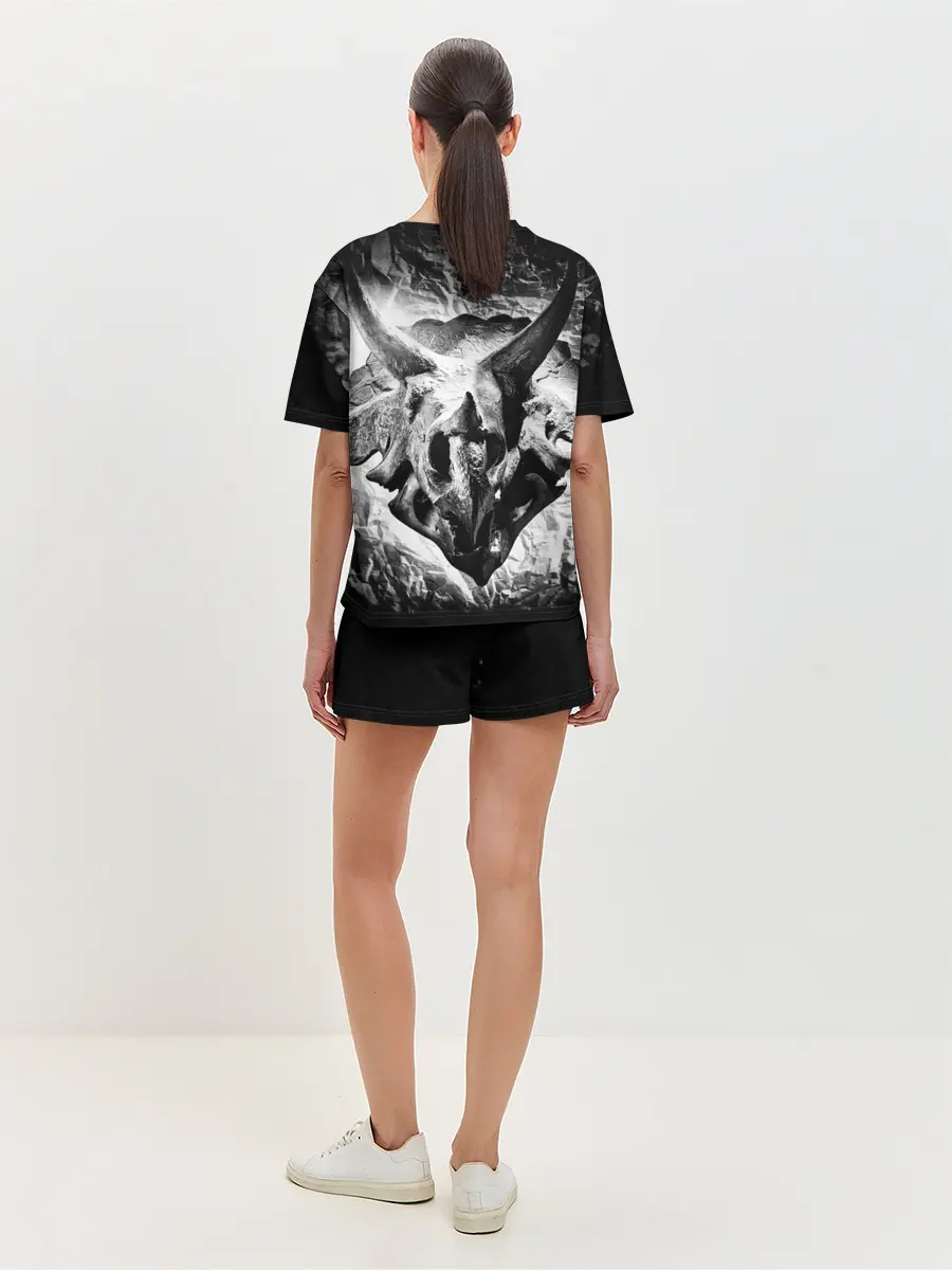 Женская пижама с шортами / Трицератопс | Динозавр