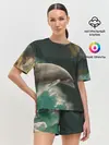 Женская пижама с шортами / Дельфин в облаках