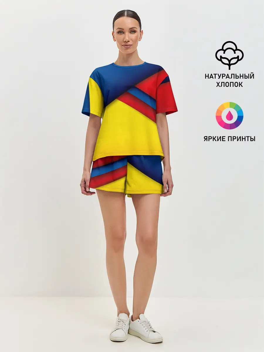 Женская пижама с шортами / Яркие краски