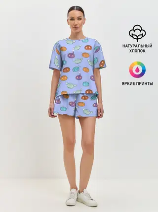 Женская пижама с шортами / Genshin impact Slimes | Слаймы