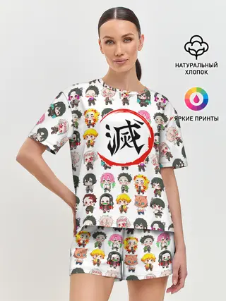 Женская пижама с шортами / Клинок, рассекающий демонов ПЕРСОНАЖИ