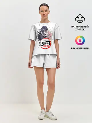 Женская пижама с шортами / Обанай Игуро Kimetsu no Yaiba