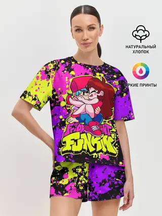 Женская пижама с шортами / Парень и Девушка Friday Night