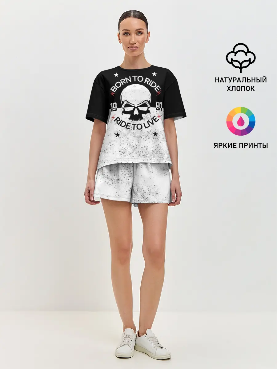 Женская пижама с шортами / Born to Ride - Ride to Live