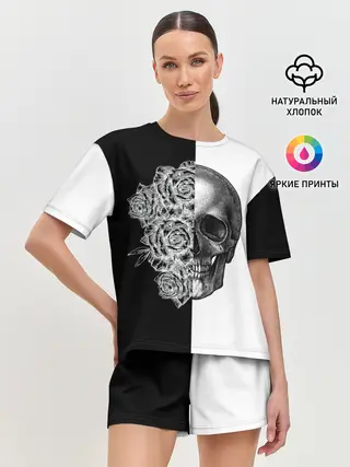 Женская пижама с шортами / SkullRose Sketch