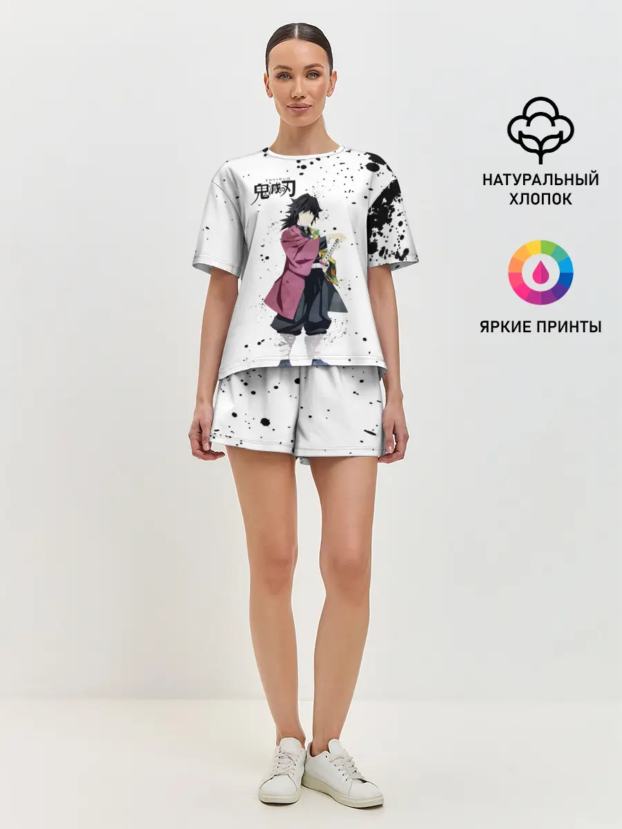 Женская пижама с шортами / Гию Томиока Kimetsu no Yaiba