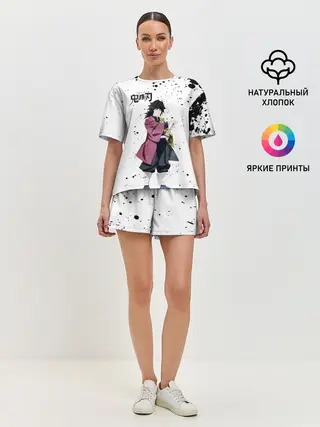 Женская пижама с шортами / Гию Томиока Kimetsu no Yaiba