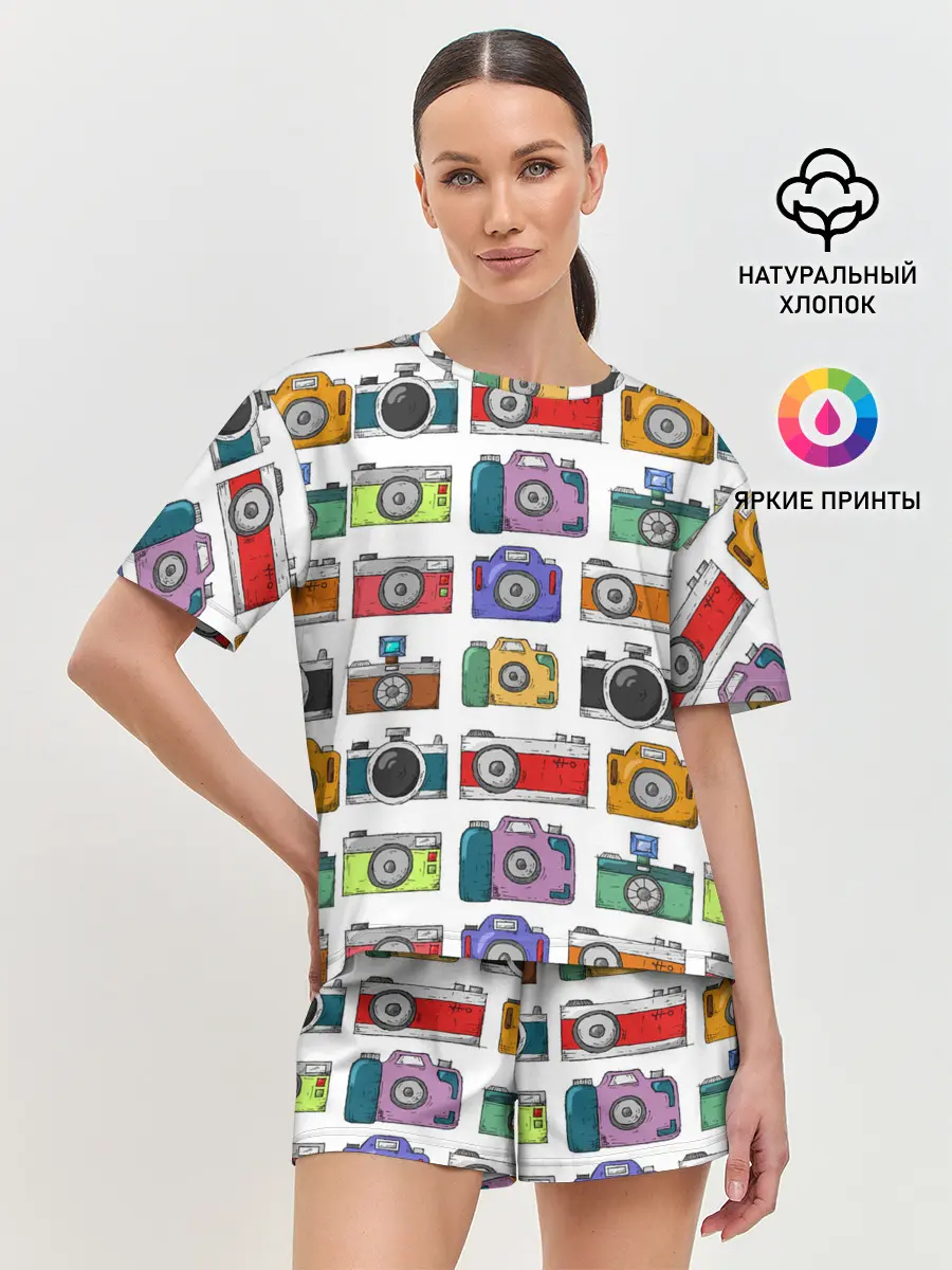 Женская пижама с шортами / Фотоаппараты