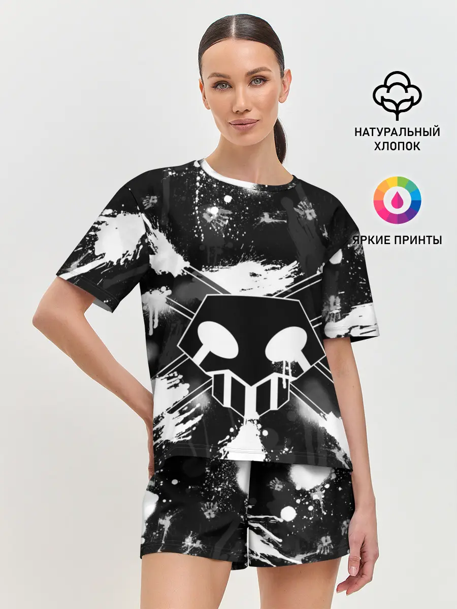 Женская пижама с шортами / БЛИЧ ШИНИГАМИ ЛОГО НА СПИНЕ