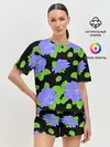 Женская пижама с шортами / Синие розы