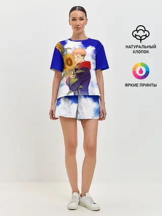 Женская пижама с шортами / Магическая битва | Подсолнухи
