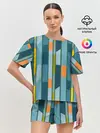Женская пижама с шортами / Абстракция в стиле модерн