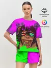 Женская пижама с шортами / 3D Neon Monkey