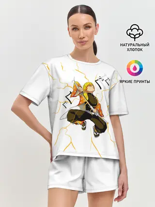 Женская пижама с шортами / Agatsuma Zenitsu Kimetsu no Yaiba