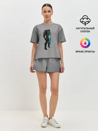 Женская пижама с шортами / Кибер любовь