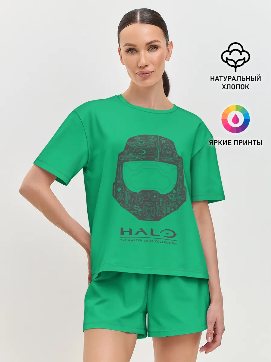 Женская пижама с шортами / Хэйло грин