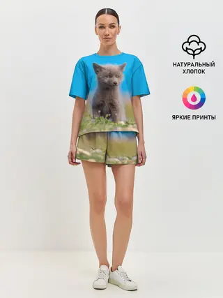 Женская пижама с шортами / Смешной лисенок