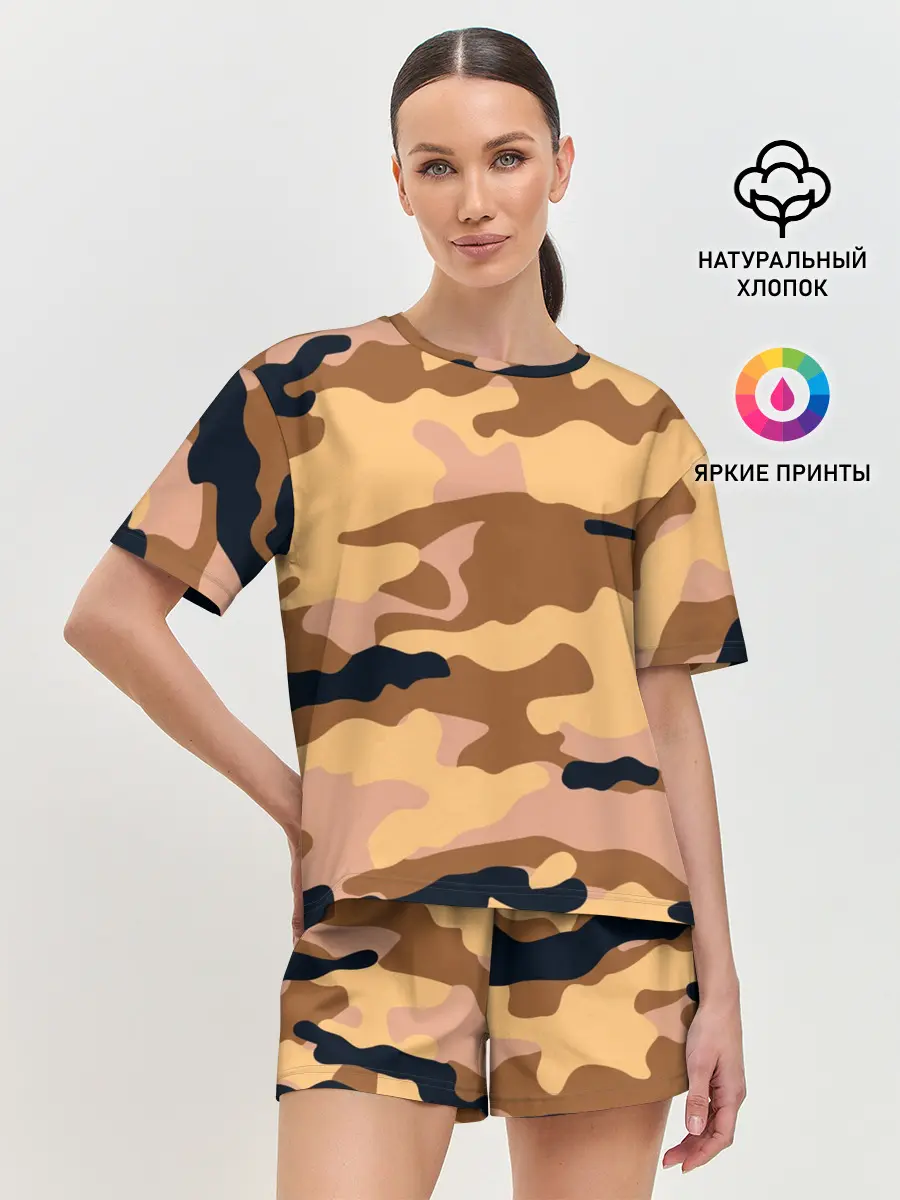 Женская пижама с шортами / Камуфляж