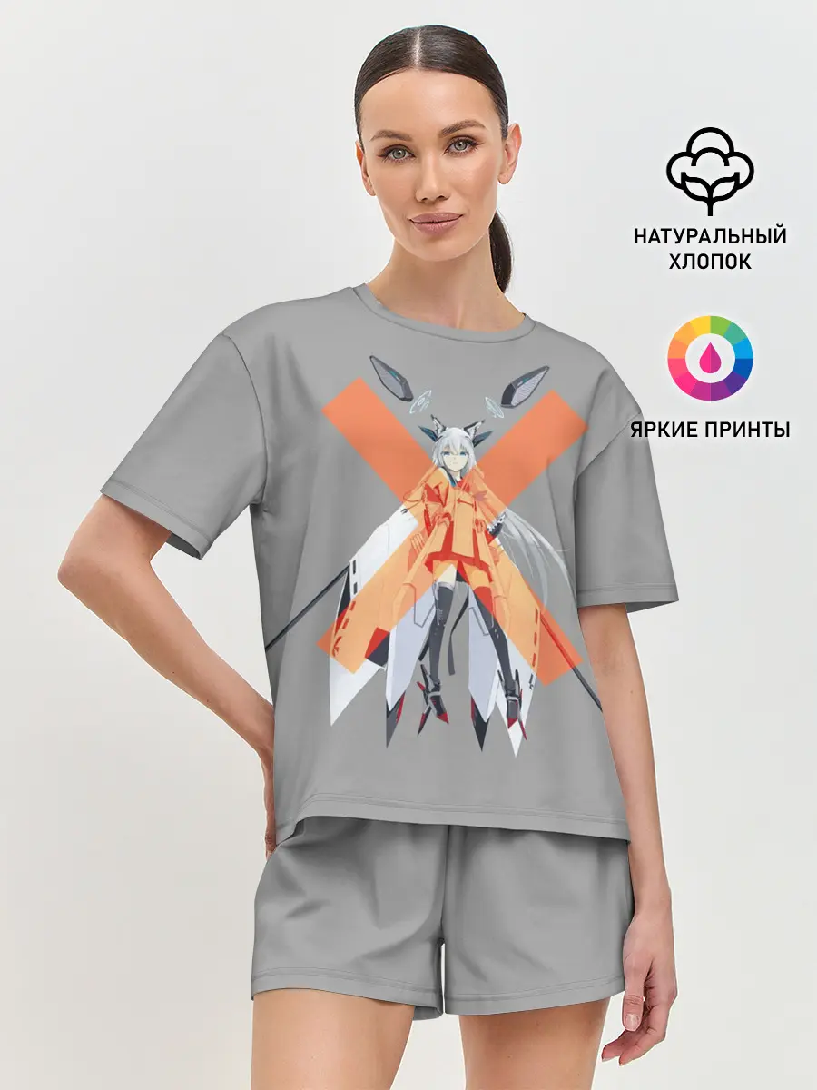 Женская пижама с шортами / лазурный путь