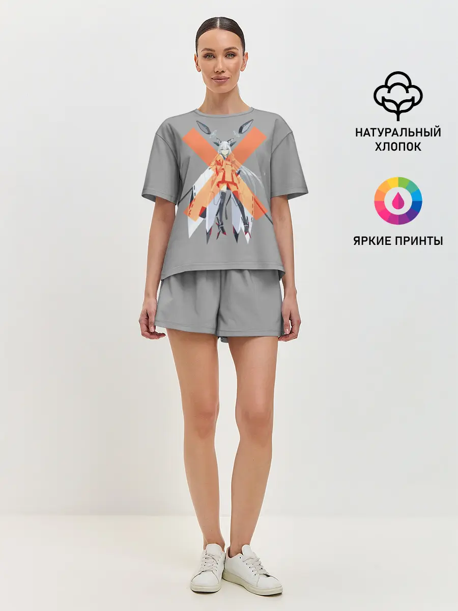 Женская пижама с шортами / лазурный путь