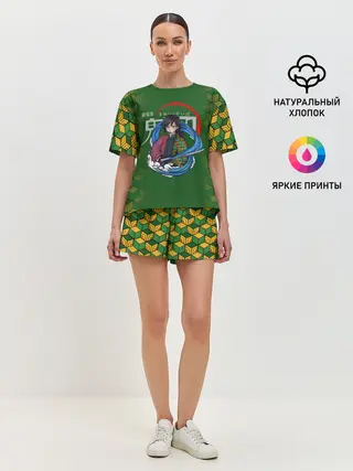 Женская пижама с шортами / Гию Томиока Kimetsu no Yaiba