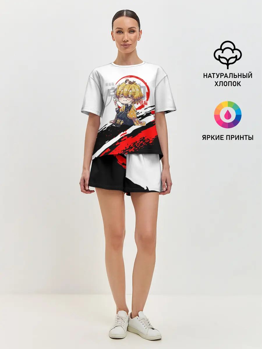 Женская пижама с шортами / Agatsuma Zenitsu Kimetsu no Yaiba