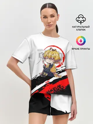 Женская пижама с шортами / Agatsuma Zenitsu Kimetsu no Yaiba