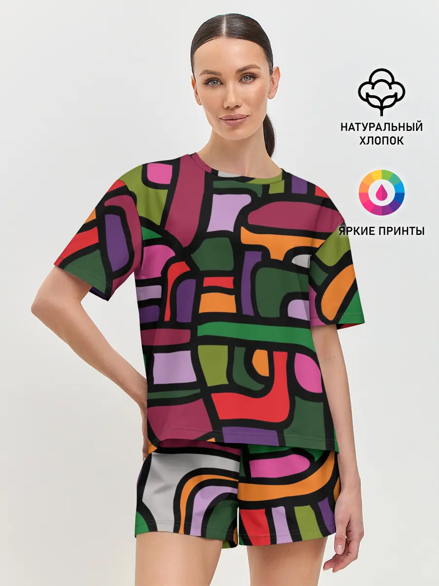Женская пижама с шортами / Ретро
