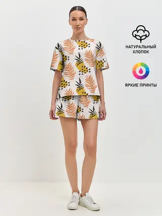 Женская пижама с шортами / Абстрактные ветви - узор