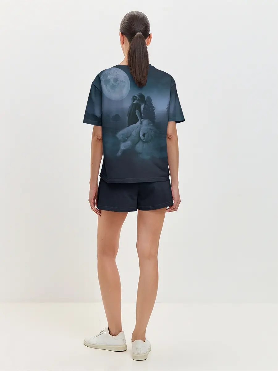 Женская пижама с шортами / Девочка и полнолуние