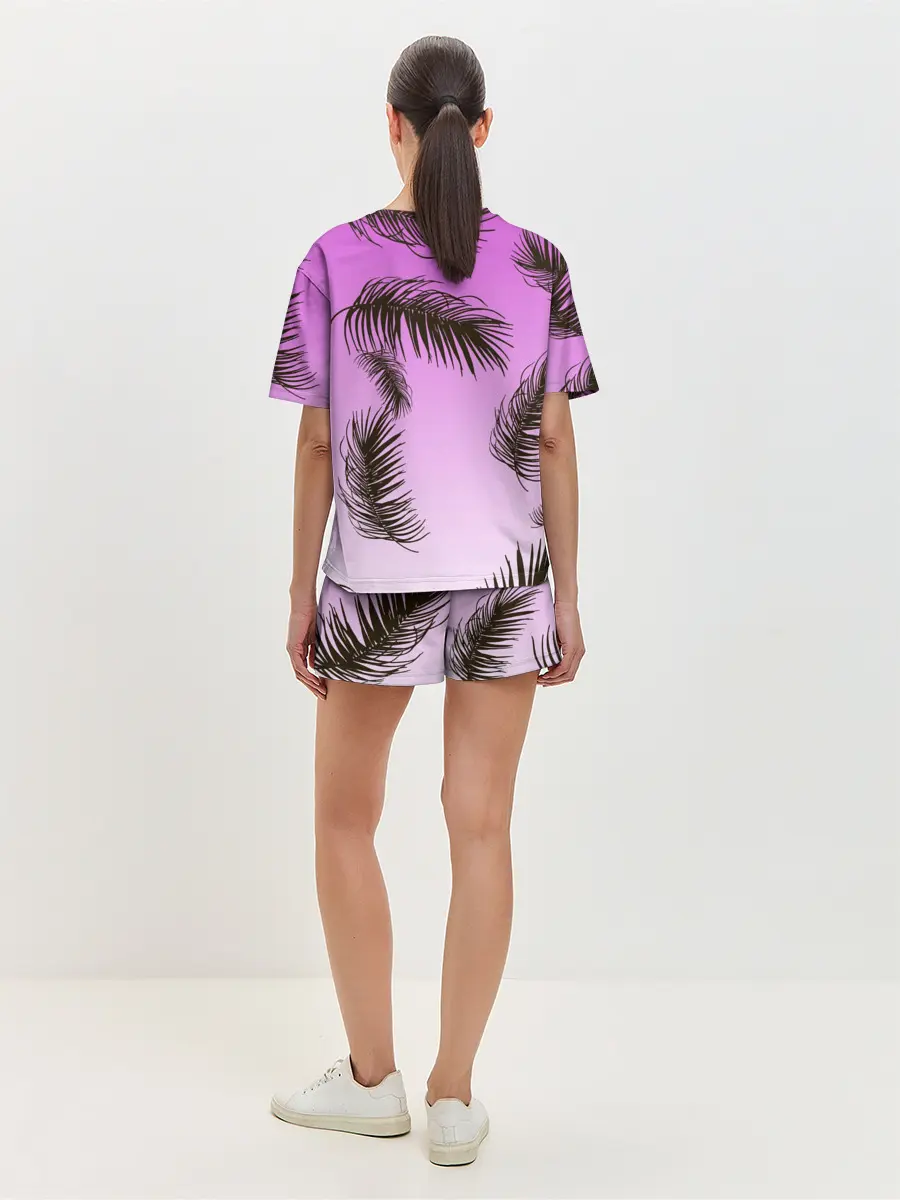 Женская пижама с шортами / Тропический Закат