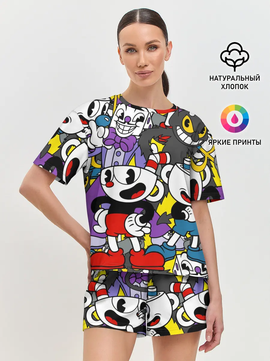 Женская пижама с шортами / Cuphead