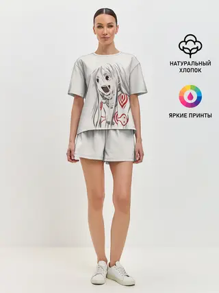 Женская пижама с шортами / Страна чудес ....