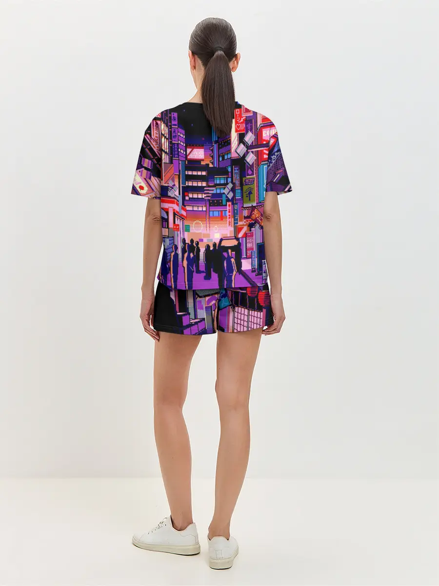 Женская пижама с шортами / Переулок Токио