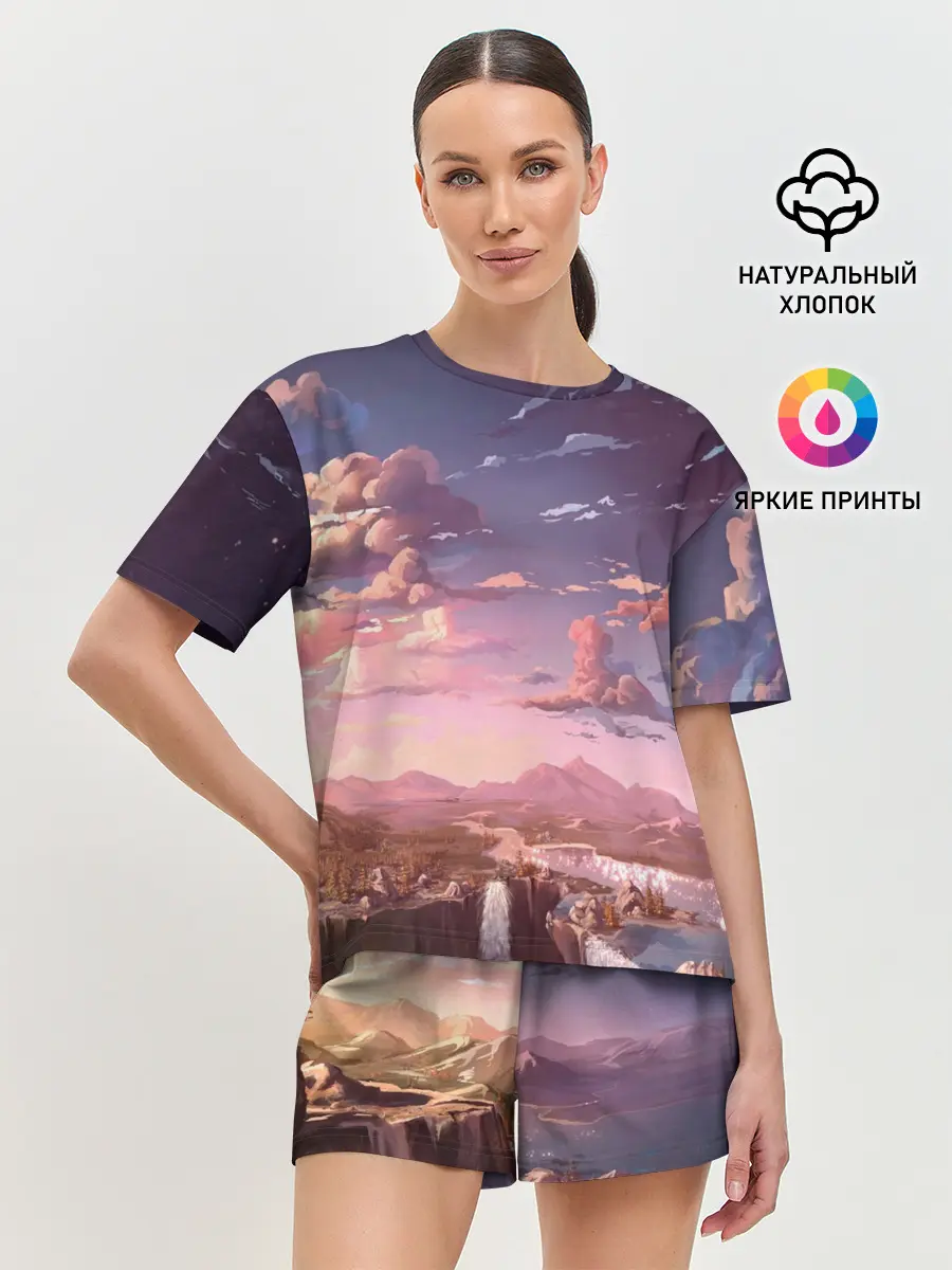 Женская пижама с шортами / Долина