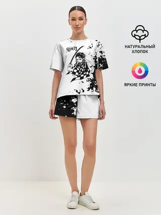 Женская пижама с шортами / Танджиро | Клинок, рассекающий демонов