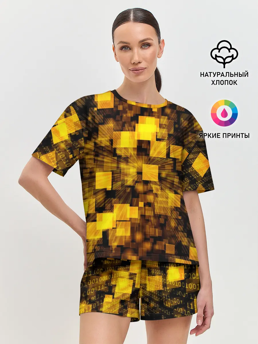 Женская пижама с шортами / Неоновый взрыв