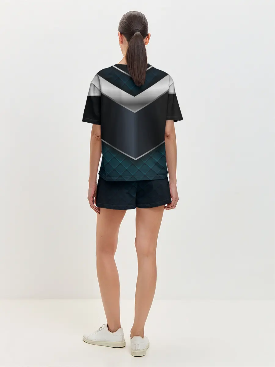 Женская пижама с шортами / 3D dark metal