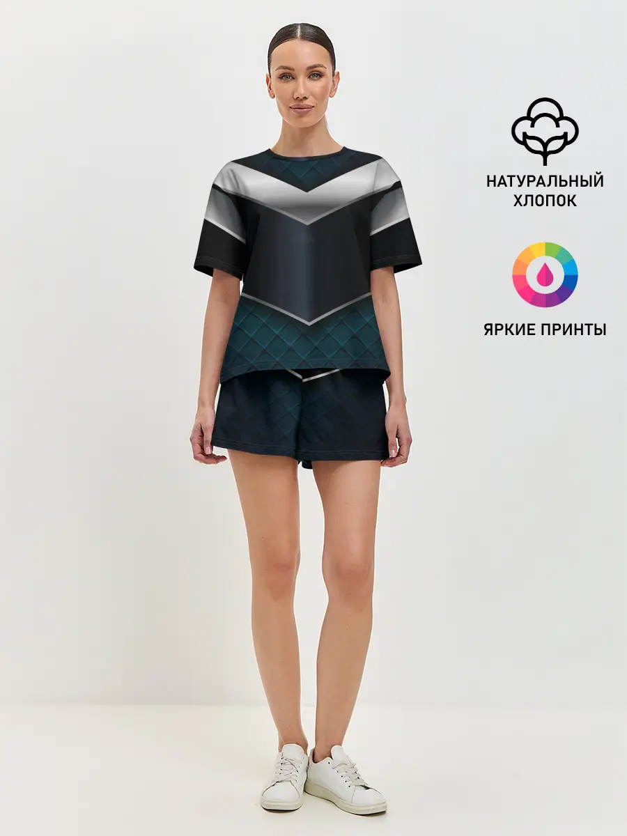 Женская пижама с шортами / 3D dark metal