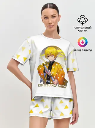 Женская пижама с шортами / Agatsuma Zenitsu Kimetsu no Yaiba