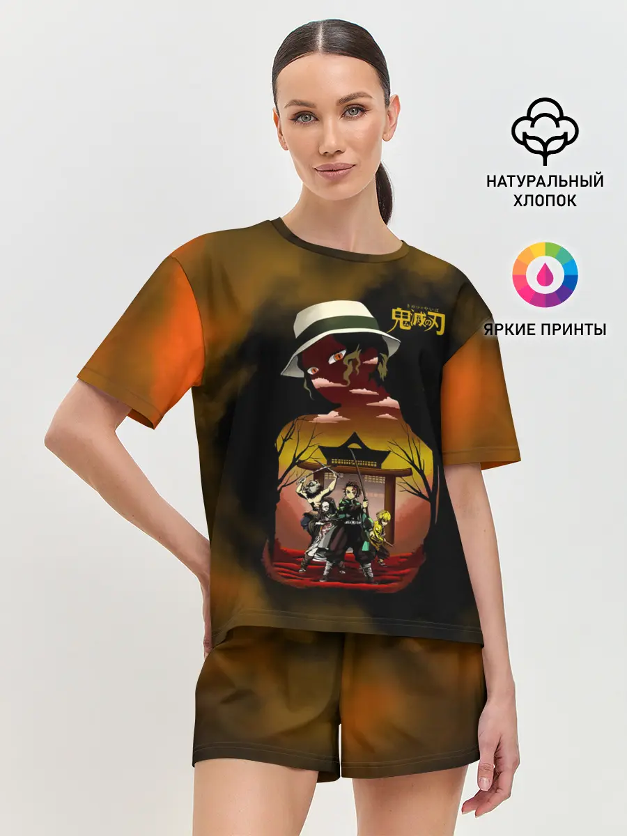 Женская пижама с шортами / ГЕРОИ Клинок, рассекающий демонов