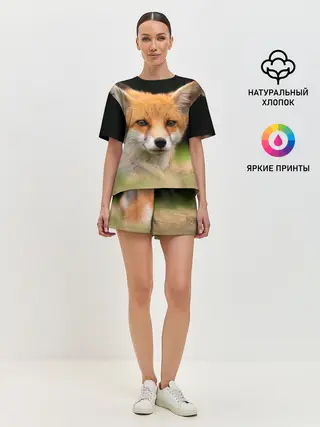 Женская пижама с шортами / Мордочка лисицы