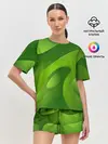 Женская пижама с шортами / 3d Green abstract