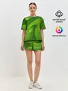 Женская пижама с шортами / 3d Green abstract