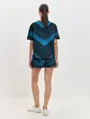 Женская пижама с шортами / 3D luxury blue abstract