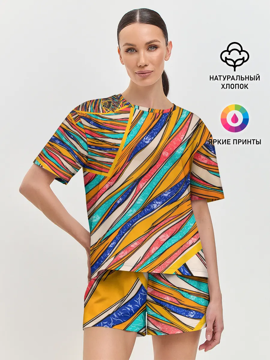 Женская пижама с шортами / Абстрактное течение